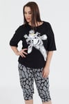 Vienetta Kadın Kısa Kollu Caprı Battal Pijama Takımı