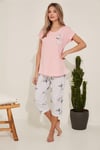Vienetta Kadın Kısa Kollu Caprı Pijama Takımı