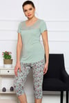 Vienetta Kadın Kısa Kollu Caprı Pijama Takımı