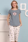 Vienetta Kadın Kısa Kollu Caprı Pijama Takımı
