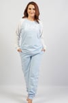 Vienetta Kadın Mavi Büyük Beden Uzun Kol Cepli Manşetli Pijama Takım 105230000