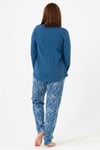 Vienetta Kadın (Mavi) Büyük Beden Uzun Kollu Pijama Takım 1070410451