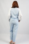 Vienetta Kadın Mavi Büyük Beden Uzun Kol Cepli Manşetli Pijama Takım 105230000