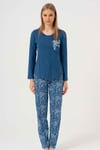 Vienetta Kadın (Mavi) Uzun Kollu Pijama Takımı 1070370451