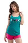 Vienetta Kadın Mint İp Askılı Şortlu Pijama Takımı