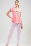 Vienetta Kadın (Pembe) Kısa Kollu Altı Çizgili Pijama Takımı 1114432161