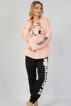 Vienetta Kadın Pembe Uzun Kollu Paçası Büzgülü Pijama Takımı 1051020000