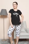 Vienetta Kadın Pijama K.Kol Caprı Battal