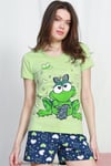 Vienetta Kadın Pijama K.Kol Sort