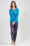 Vienetta Kadın Saks Uzun Kollu Pijama Takımı
