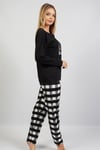 Vienetta Kadın Siyah Uzun Kollu Pijama Takımı