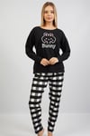 Vienetta Kadın Siyah Uzun Kollu Pijama Takımı