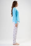 Vienetta Kadın Turkuaz Uzun Kollu Pijama Takımı