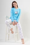 Vienetta Kadın Turkuaz Uzun Kollu Pijama Takımı