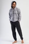Vienetta Man 4030580188 Erkek Polar Kapuşonlu Uzun Kollu Pijama Takımı