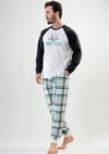 Vienetta Man Erkek Ekru Polar Uzun Kollu Pijama Takımı