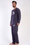 Vienetta Man Siyah Erkek Uzun Kollu P.Suprem Pijama Takımı