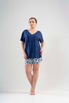 Vienetta (Mavi) Kadın Kısa Kollu Şortlu Büyük Beden Pijama Takımı 1114810530
