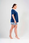 Vienetta (Mavi) Kadın Kısa Kollu Şortlu Büyük Beden Pijama Takımı 1114810530