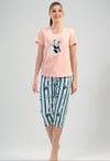 Vienetta (Pembe) Kadın Kısa Kollu Kaprili Pijama Takımı 1112963385-A