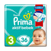 Prima Aktif Bebek Bezi 3 Beden 41 Adet ikiz Paketi