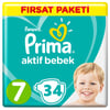 Prima Aktif Bebek Bezi 7 Beden 34 Adet