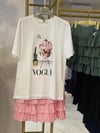 Beyaz Vogue Baskılı Tshirt 