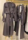 Gri Süet Trenchcoat