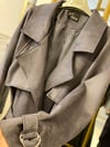 Gri Süet Trenchcoat