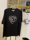 Siyah Kalpli Taşlı Tshirt