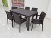 ARIZONA 80X140 MASA VE NAPOLİ SANDALYE PLASTİK RATTAN BAHÇE MASA TAKIMI ANTRASİT
