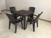 ARIZONA 80X80 MASA VE FLORA SANDALYE PLASTİK RATTAN BAHÇE MASA TAKIMI ANTRASİT