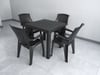ARIZONA 80X80 MASA VE FLORA SANDALYE PLASTİK RATTAN BAHÇE MASA TAKIMI ANTRASİT