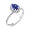 0.78 Karat Safir Damla Kesim Pırlanta Safir Yüzük