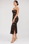 Black and Nude  Lace Tango Dress Sweetheart