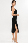 Black Cotton Lycra Tango Dress No 6 Slim Fit 