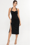 Black Cotton Lycra Tango Dress No 6 Slim Fit 