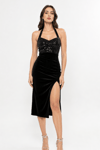 Black Sequin and Lycra Silk Velvet Tango Dress No 6 Slim Fit Tango Dress