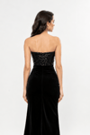 Black Sequin and Lycra Silk Velvet Tango Dress No 6 Slim Fit Tango Dress