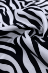 Blue & Black Satin Animal Print Silk - kö