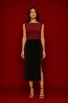 Burgundy Cotton Lycra Tango Top No3 