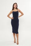 Dark Blue Cotton Lycra Tango Dress Beatrix