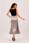 Grey Silk Satin Tango Skirt Isabella
