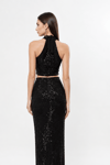 Halter Cut Black Sequin Tango Top Sarah