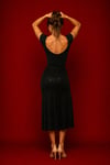 lBlack Cotton Lycra Tango Top No3