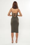 Olive Green Cotton Lycra Tango Dress Beatrix