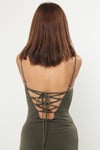 Olive Green Cotton Lycra Tango Dress Beatrix