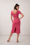 Pink Cotton Lycra SlimFit Tango Skirt 