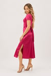 Pink Silk Satin Tango Skirt Isabella with Front and Back Slid