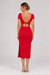 Red Cotton Lycra Tango Dress Mariposa
